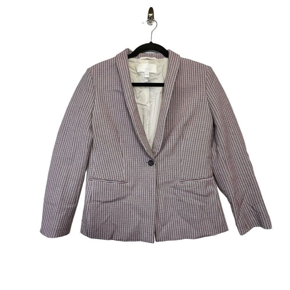 BOSS Career professional Hugo Boss Plaid Wool KANIXA blazer size 6 officewear